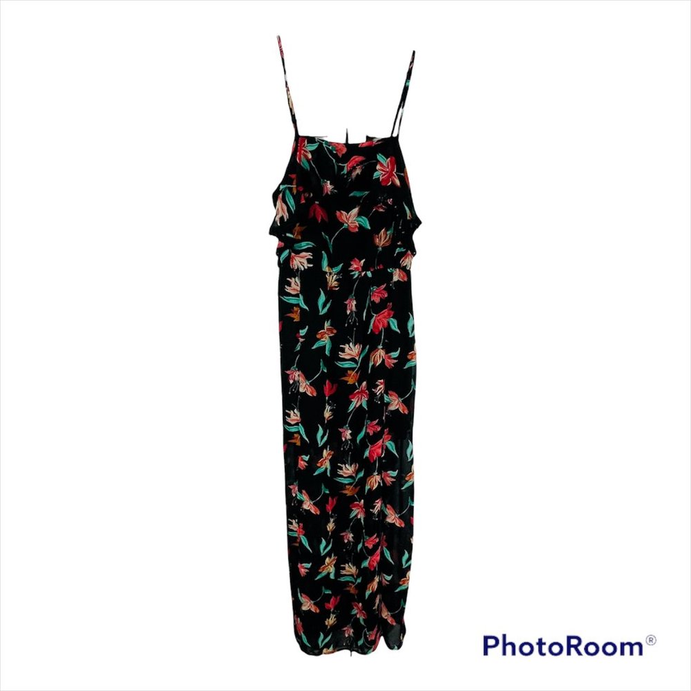 Candies Women's Black Floral Print Casual Long Maxi Dress Size Small S
